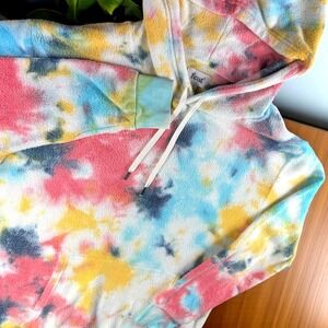 Feat Hoodie Men‎ L Abstract Art Tie Dye Fleece Sweatshirt Pastel Skate Hip Hop